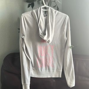 Juicy Couture zip up hoodie light gray and pink size  XL (fits like m/l)